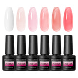 Dreamboat Jelly Gel Nail Polish Set 7ML 6pcs Nude Gel Polish Sheer Transparent Spring Summer Colors Soak Off