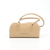 Freesight Minimalist Rectangular Top Handle Handbag, Smooth Faux Leather Small Boston Shoulder Purse for Daily Commute
