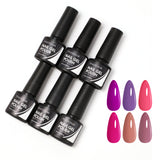 Peacecolor Nail Polish Set 6 Colors Gel Polish All Seasons Soak Off Manicure Kit Nail Art Design Salon at Home Gift