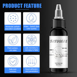 Tatooine Balck Tattoo Ink 3PCS 60ML, Black Tattoo Pigment Set, Long Lasting Tattoo Painting Tattoo Supplies for Body Art