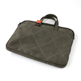 Freesight Vintage Quilted Faux Leather Laptop Briefcase, Slim Business Office Handbag Fits 13-14 Inch Notebook