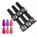 Peacecolor Nail Polish Set 6 Colors Gel Polish All Seasons Soak Off Manicure Kit Nail Art Design Salon at Home Gift