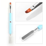 1PC Blue Dual End Nail Brush Nail Salon For Nail Art Design Easy To Apply