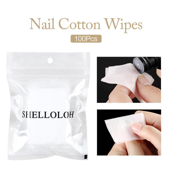 Shelloloh 100pcs Nail Wipe Cotton Cosmetic Manicure Remover Cleaning Tool