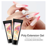 Shelloloh 6Pcs 15ml Poly Gel Set Quick Building Gel Nail Art Nail Extension Gel Crystal UV Builder Gel Manicure