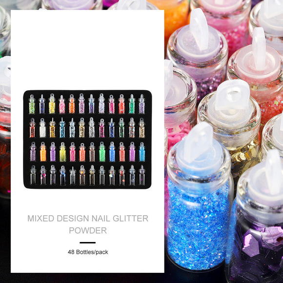 Shelloloh 48 Colors Of Glass Bottle Glitter Decorations