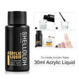 Shelloloh 30ml Clear Acrylic Liquid Acrylic Nail Art Manicure Crystal Slip Solution DIY Nail Art