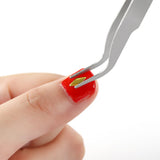 Shelloloh 6Pcs Stainless Steel Tweezers Professional Manicure Tools Precision Tweezers Anti-Static Nail Tools