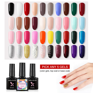 Shelloloh 10ml Nail Gel Polish Set 5/6/8/10/12/15/20 Colors to Choose (Send us the numbers of colors that you want)