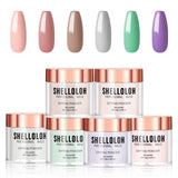 Shelloloh 2/6/8/10Pc Dipping Powder Set Pure Color Easy To Use Fast Setting Long Lasting Starter Set