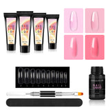 Shelloloh Poly Gel Tools 30ml Cleanser Plus Transparent Quick Building Mold Tips Dual-End Nail Brush