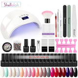 Shelloloh 36W Nail Lamp 8/20 Color Nail Gel Soak Off Gel Nail Art Decoration Top Base Coat Manicure Tools Kit Easy To Use
